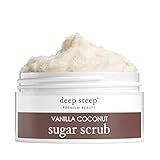 Deep Steep Sugar Scrub, Vanilla Coconut, 8 oz – Exfoliating Body Scrub with Organic Coconut Oil, Shea Butter & Argan Oil – Vegan, Clean Beauty, Smooth, Soft & Nourished Skin