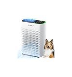Air Purifier for Large Room, Cleans 2,400 ft² in 30 Mins, 3-Stage True HEPA, 360° Airflow, Large Touch Display Control, Real-Time Air Quality (PM2.5) Display, Ultra-Quiet 20dB Sleep Mode, HAP602 White