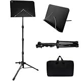 HOLANHING 70IN Sheet Music Stand, Tall Music Stand for Sheet Music Height- Adjustable Music Sheet Stand with Carrying Bag for Guitar, Violin, Ukulele (33-70IN-B)