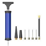 HDNNC Portable Ball Pump, Air Pump, Hand Pump Inflator Kit with 4 Needles 2 Nozzle 1 Extension Hose for Basketball Football Volleyball Soccer - Blue