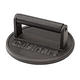 Cuisinart 6.5" Cast Iron Smashed Burger Press, Round Flat Edge Grill Press for Crispy Smash Burgers, Burger Tool for Grill and Griddle Accessories, for BBQs and Tailgates