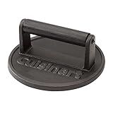 Cuisinart 6.5" Cast Iron Smashed Burger Press, Round Flat Edge Grill Press for Crispy Smash Burgers, Burger Tool for Grill and Griddle Accessories, for BBQs and Tailgates