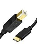 CableCreation USB C to B Printer Cable 3.3FT, Scanner and MIDI Cable for Yamaha Casio Digital Piano, DJ Controller, 1M Black