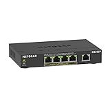 NETGEAR 5-Port PoE Gigabit Ethernet Unmanaged Essentials Switch (GS305P) - with 4 x PoE+ @ 63W, Desktop or Wall Mount