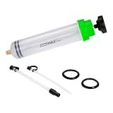 OEMTOOLS 500cc Fluid Extractor and Filler Pump – High-Capacity Precision Vacuum Pump for Brake Fluid, Transmission, Power Steering, and Coolant – Dual-Scale Cylinder, Extension Tubes, service Design