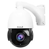 JideTech 200X Hybrid Zoom 4K 8MP Outdoor PTZ IP PoE Security Camera, Auto Tracking Dome Surveillance Camera, Human/Vehicle Detection, 492ft IR Night Vision, Two-Way Talk, IP66,RTMP,Blue Iris for ONvif