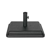 US Weight 40 Pound Umbrella Base - Weighted Umbrella base For Use With Patio Table – Heavy Duty Base- 4” Stem Accommodates 1”-1.5” Pole Sizes - Black