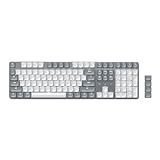 Satechi SM3 Mechanical Keyboard for Mac and Windows, 108 Keys Full Size with White LED Backlit, Wired and Bluetooth for Mac and Windows - Light Gray/White