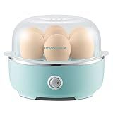 Elite Gourmet EGC115M Easy Egg Cooker Electric 7-Egg Capacity, Soft, Medium, Hard-Boiled Egg Cooker with Auto Shut-Off, Measuring Cup Included, BPA Free, Retro Mint
