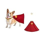 Superhero Dog Costume Cape Cosplay Set with Soft Collar and Tag Complete Set, Small