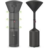 QH.HOME Winter Patio Heater Covers, [2025 Upgraded Tear-Resistant Fabric] Waterproof with Robust Zipper ,Height fit 87"-92",Dustproof/Wind/Sunlight/Snow-Resistant, Black