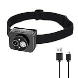 ciciglow Head Mounted Action Camera, 1080P Adjustable Angle Small Head Mounted Sports Camera, LED Headlamp Wearable Body Video Camera with Elastic Headband, Support 128GB for Outdoor Sports