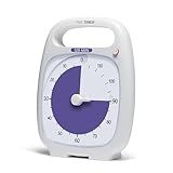 TIME TIMER PLUS 120 Minute Desk Visual Timer Countdown Timer with Portable Handle for Classroom, Office, Homeschooling, Study Tool, with Silent Operation (White)