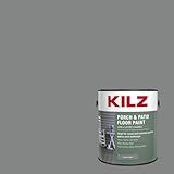 KILZ Low-Lustre Enamel Porch & Patio Latex Floor Paint, Interior/Exterior, Slate Gray, 1 Gallon