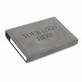 MYETCHEY Personalized Leather Business Card Holder Case, Engraved, for Men and Women (Your Logo Here)