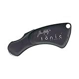 tonic studios Mini Rotary Perforator - 18mm Pinking Blade for Cutting Perforated Paper - Rolling Craft Tool for Cardstock and Scrapbooks - Small & Foldable, Black, 5 x 4 x 0.5