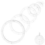 6 PCS Circle Template Quilting Acrylic Templates Set, 1/2/3/4/5/6 Inch Diameter Circle Ruler Sewing Stencils Quilting Template with Binder Rings Clear Quilt Arc Cutter Ruler for Patchwork DIY Crafts