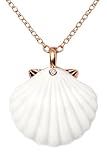 Zeraph Seashell Necklace – Ocean Beach Marine Pendant Jewelry for Women Men Teens Gift Accessory (Chain 16" + 2")