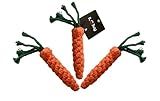 3-Pack Carrot Rope Dog Toys – Durable Cotton Chew Toys for Small and Medium Dogs – Natural Teeth Cleaner & Tug-of-War Play – Puppy Teething Toys Bundle by ILCBuy