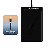 Cryptnox Contactless Smart Card Reader – ISO 14443 & Mifare® Compliant | USB Type-C and Type-A Connectivity | Secure Authentication for E-Payments, E-Commerce, Access Control & More