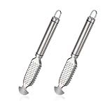 Xanadued 2 Pack Fish Scales Scraping Tool,Multifunction Stainless Steel Fish Scaler Remover, Kitchen Tools Scale-scraping Crafts for Home Market Restaurant