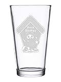 Raccoon Money Collector Nook Homes Fast Loans Game Parody - Laser Engraved Pint Glass for Beer, 16 oz Stein