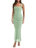 REORIA Summer Wedding Guest Maxi Dresses for Women, Sage Green, XS