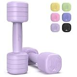 Adjustable Dumbbell Set of 2: Sportneer 4 in 1 Free Weights Dumbbells Set for Women, Hand Weights for Women at Home, Each 2lb 3lb 4lb 5lb Weights with Soft Rubber Handle for Home Gym Exercise Training (Aura Lavender)
