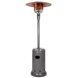 Amazon Basics 46,000 BTU Portable Outdoor Propane Patio Heater with Wheels, Commercial & Residential with Water Tank, Adjustable Heat Output, 9-Foot Radius, Slate Gray, 32.1"L x 32.1"W x 91.3"H