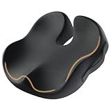 ProtoArc Seat Cushion, Office Chair Cushion for Sciatica, Coccyx Cushion, Ergonomic Memory Foam Seat Cushion for Car, Home, Pressure Relief Pad for Hip, Tailbone, All Day Comfort - Black