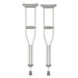 Medline Aluminum Crutches for Adults & Seniors, Walking Aid, 300 LB Weight Capacity,1 Pair, Fitting 5'2" - 5'10"