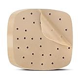 Air Fryer Parchment Paper Liners: 200PCS 8.5 inch Square Perforated parchment paper for Air Fryer, Premium Bamboo Steamer Liner for Air Fryers Baking Cooking Oven