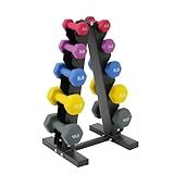 Fitvids Colored Neoprene Dumbbell Set with Rack, Multiple Weight Options, 20LBS, 32LBS, 50LBS and 56LBS Sets