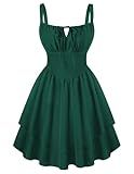 Scarlet Darkness Corset Mini Dress for Women Teens 2026 Summer Ruffle Sundress Graduation Homecoming Dresses Dark Green XXL