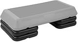 Fitvids Step Aerobic Platform, Exercise Step with 5 levels Adjustable Height, 4 Stackable Risers, Fitness Training Workout Stepper for Home Gym, Cardio Strength, Multiple Options
