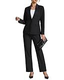 LookbookStore Women Business Suit Pants and Blazer Set Ladies Black Pants Suit Black Size Small Size 4 6