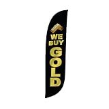 LookOurWay Financial Service We Buy Gold Feather Flag, 12 Ft