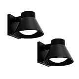 UME 2 Pack LED Outdoor Wall Light Fixtures, Black Front Porch Lights Wall Mount Lighting, Exterior Waterproof Wall Lantern Light Fixture Anti-Rust Farmhouse Wall Sconce for Patio, Doorway, Garage