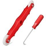 LRVAE 2 Pcs Screen Repair Tool, Including Upgrade Rolling Tool and Spline Hook, Easy to Use, Ergonomic Roller Equipped with Bearings for Patio, Porch, RV, Garden Screen and More