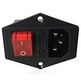 Hydra Fitness Exchange Superfit 10A 250V Power Entry On Off Switch Inlet Power Plug Socket Male Power 3 Pins Socket with Fuse Rocker Switch Module Plug for Treadmill Works with Superfit 2-in-1