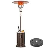 DIAMONDFORGE 50,000 BTU Patio Heater - Propane Patio Heater with Sand Box, Double-Layer Stainless Steel Burner Space Heater, Outdoor Heaters with Wheels, Used for Garden, Patio and Residential, Brown