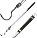 Gzlozak Snake Hooks, Stainless Steel Snake Hook Extendable Handled Desigh for Removling Large or Small Snakes and Reptiles Rattlesnakes Python Copperhead Stainless Steel Handle 35"-65"