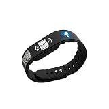 Smart NFC Social Media Wristband – Silicone QR Bracelet for Facebook, Instagram & Google Reviews | Waterproof | Lifetime Link Update | Analytics Dashboard (NFC-WB-FB-BLK-V1)