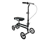KneeRover Economy Knee Scooter Steerable Knee Walker for Adults for Foot Surgery, Broken Ankle, Foot Injuries - Foldable Knee Rover Scooter for Broken Foot Injured Leg Crutch (Black)