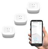 YoLink Water Leak Sensor 3-Pack, LoRa Up to 1/4 Mile Open-Air Range Smart Water Leak & Flood Detector, SMS/Text, Email & Push Notifications, w/Alexa, IFTTT, Home Assistant - YoLink Hub Required