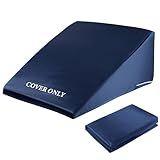HOMBYS Satin Bed Wedge Pillow Cover Silky & Smooth Wedge Pillowcase 1 Pack 24x24x8, Soft & Breathable, Removable & Machine Washable-Zipper Design (Pillow Not Include),(Navy Blue, 24"x24"x8")