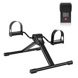 Pedal Exerciser Under Desk Bike, Mini Exercise Bike for Arm & Leg Workout, Portable Under Desk Cycle with Adjustable Resistance, Foot Exercise Machine with LCD Monitor & Calorie Tracker