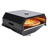 Hisencn Pizza Oven Attachment for Grill, Outdoor Pizza Oven Accessories for Traeger, Pit Boss, Camp Chef, Z Grills, GMG Pellet Grill, Detachable & Adjustable Pizza Maker with Heavy-Duty Pizza Steel