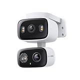 Tapo 2K Indoor/Outdoor Dual Lens Pan/Tilt Wired Security Camera - 125° Wide-Angle View + 6mm Zoom, Motion Track, Person/Vehicle Detection, Subscription-Free Local Storage or Optional Cloud, C246D