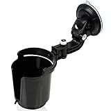 ZONETECH Recessed Folding Cup Drink Holder - Black Premium Quality Sturdy Vehicle Adjustable Beverage Organizer